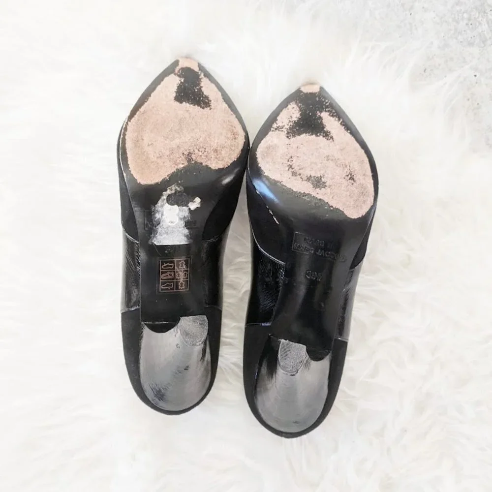 MARC BY MARC JACOBS Court Shoes Heel 3 5/16in Bow Leather Velvet & Patent 39.5